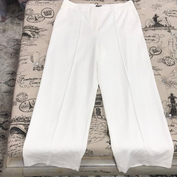 Vince Camuto Pintuck Detail Wide Leg Textured Twil - Picture 3 of 10